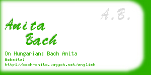 anita bach business card